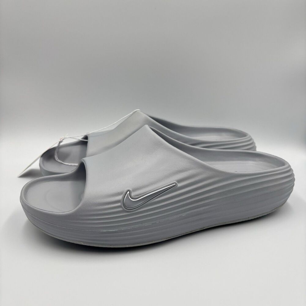Mens Size 14 Nike ReactX Rejuven8 Slide Wolf Gray Sandals Slides New HV4479-002